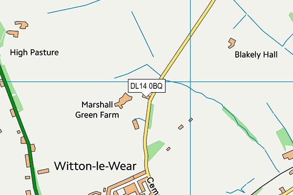 DL14 0BQ map - OS VectorMap District (Ordnance Survey) DL14 0BQ map - OS VectorMap District (Ordnance Survey)