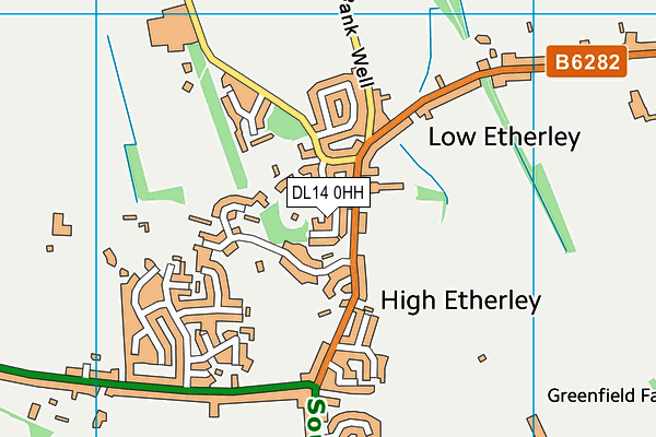DL14 0HH map - OS VectorMap District (Ordnance Survey) DL14 0HH map - OS VectorMap District (Ordnance Survey)