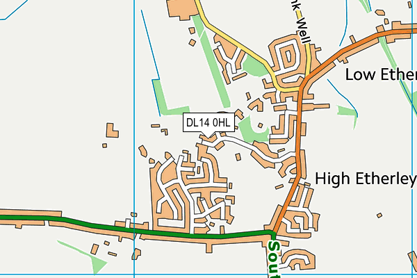 DL14 0HL map - OS VectorMap District (Ordnance Survey) DL14 0HL map - OS VectorMap District (Ordnance Survey)