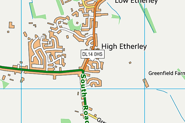 DL14 0HS map - OS VectorMap District (Ordnance Survey) DL14 0HS map - OS VectorMap District (Ordnance Survey)