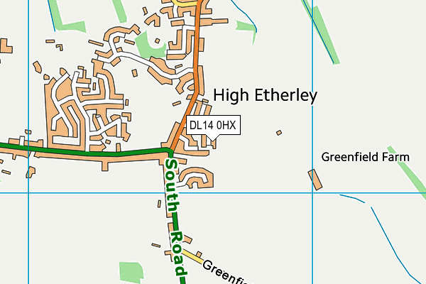 DL14 0HX map - OS VectorMap District (Ordnance Survey) DL14 0HX map - OS VectorMap District (Ordnance Survey)