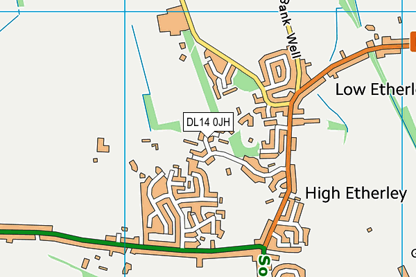 DL14 0JH map - OS VectorMap District (Ordnance Survey) DL14 0JH map - OS VectorMap District (Ordnance Survey)