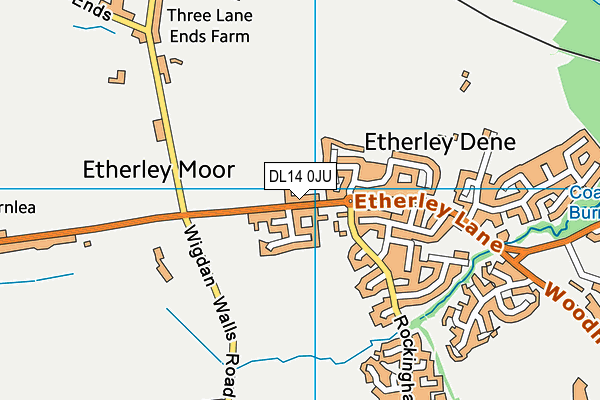 DL14 0JU map - OS VectorMap District (Ordnance Survey) DL14 0JU map - OS VectorMap District (Ordnance Survey)