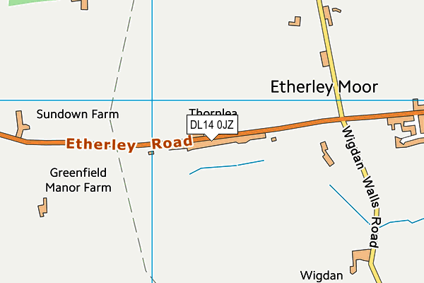 DL14 0JZ map - OS VectorMap District (Ordnance Survey) DL14 0JZ map - OS VectorMap District (Ordnance Survey)