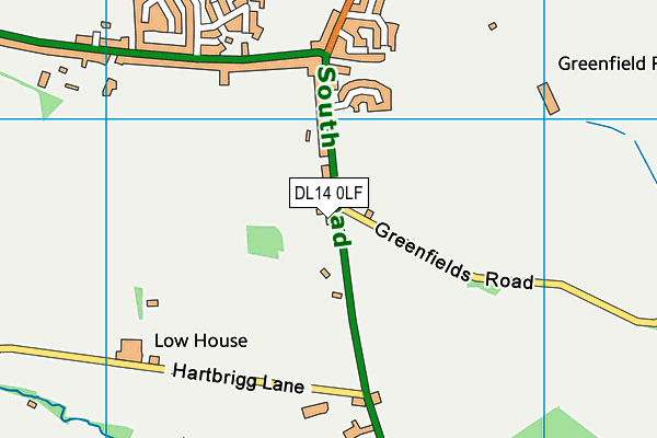 DL14 0LF map - OS VectorMap District (Ordnance Survey) DL14 0LF map - OS VectorMap District (Ordnance Survey)
