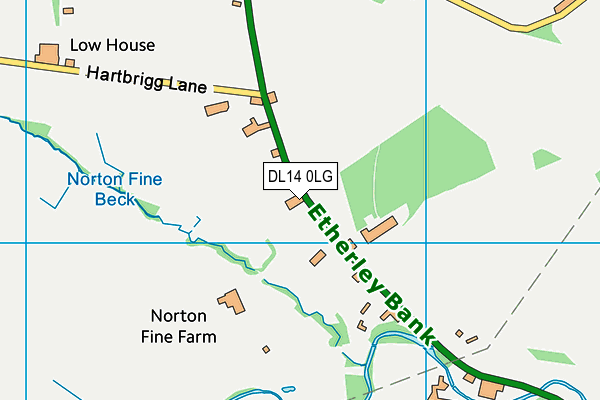 DL14 0LG map - OS VectorMap District (Ordnance Survey)