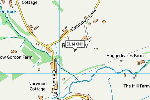 DL14 0NH map - OS VectorMap District (Ordnance Survey) DL14 0NH map - OS VectorMap District (Ordnance Survey)