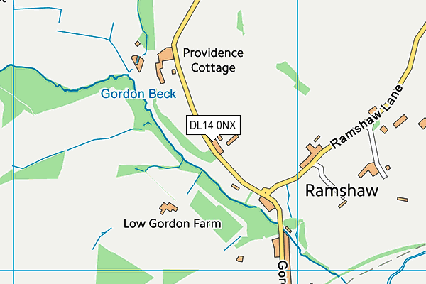 DL14 0NX map - OS VectorMap District (Ordnance Survey) DL14 0NX map - OS VectorMap District (Ordnance Survey)