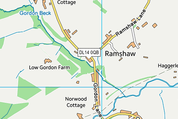 DL14 0QB map - OS VectorMap District (Ordnance Survey)