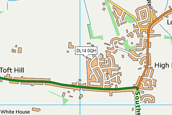 DL14 0QH map - OS VectorMap District (Ordnance Survey) DL14 0QH map - OS VectorMap District (Ordnance Survey)