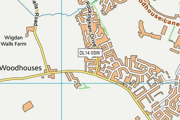 DL14 0SW map - OS VectorMap District (Ordnance Survey) DL14 0SW map - OS VectorMap District (Ordnance Survey)