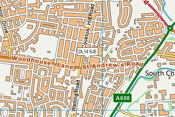 DL14 6JE map - OS VectorMap District (Ordnance Survey)