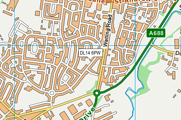 DL14 6PW map - OS VectorMap District (Ordnance Survey) DL14 6PW map - OS VectorMap District (Ordnance Survey)