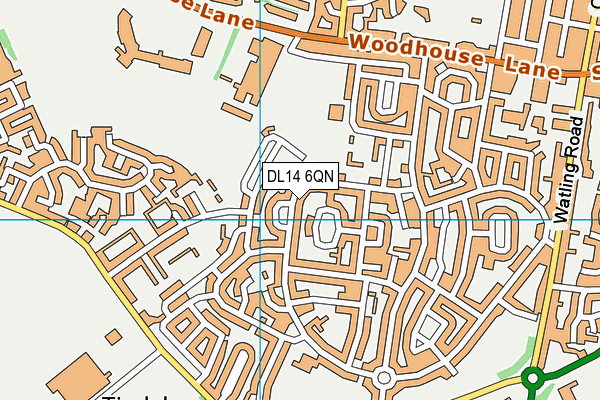 DL14 6QN map - OS VectorMap District (Ordnance Survey) DL14 6QN map - OS VectorMap District (Ordnance Survey)