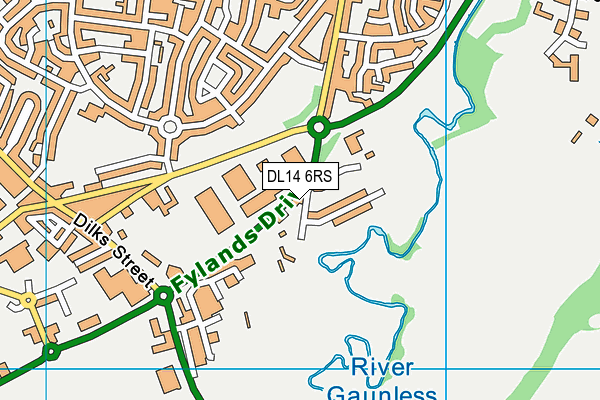 DL14 6RS map - OS VectorMap District (Ordnance Survey) DL14 6RS map - OS VectorMap District (Ordnance Survey)