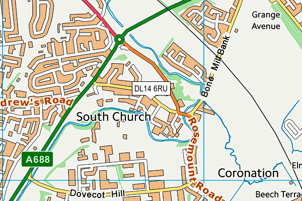 DL14 6RU map - OS VectorMap District (Ordnance Survey) DL14 6RU map - OS VectorMap District (Ordnance Survey)