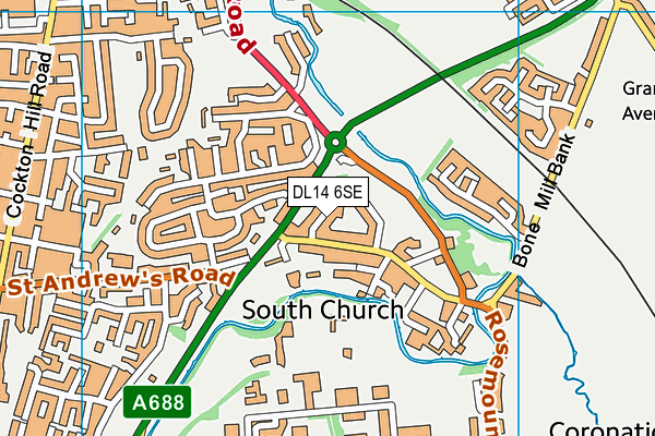 DL14 6SE map - OS VectorMap District (Ordnance Survey) DL14 6SE map - OS VectorMap District (Ordnance Survey)