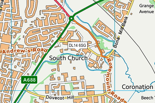 DL14 6SG map - OS VectorMap District (Ordnance Survey) DL14 6SG map - OS VectorMap District (Ordnance Survey)