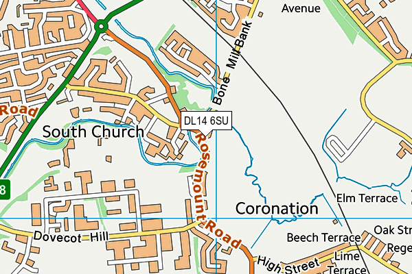 DL14 6SU map - OS VectorMap District (Ordnance Survey) DL14 6SU map - OS VectorMap District (Ordnance Survey)