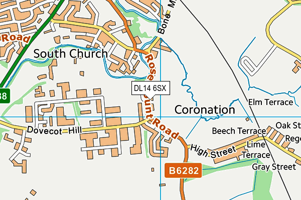 DL14 6SX map - OS VectorMap District (Ordnance Survey) DL14 6SX map - OS VectorMap District (Ordnance Survey)