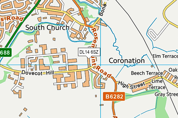 DL14 6SZ map - OS VectorMap District (Ordnance Survey) DL14 6SZ map - OS VectorMap District (Ordnance Survey)