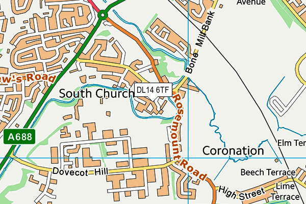 DL14 6TF map - OS VectorMap District (Ordnance Survey) DL14 6TF map - OS VectorMap District (Ordnance Survey)