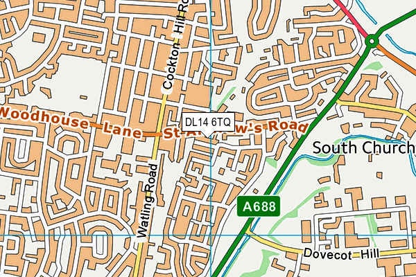 DL14 6TQ map - OS VectorMap District (Ordnance Survey) DL14 6TQ map - OS VectorMap District (Ordnance Survey)