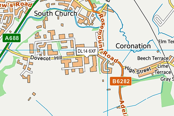 DL14 6XF map - OS VectorMap District (Ordnance Survey) DL14 6XF map - OS VectorMap District (Ordnance Survey)