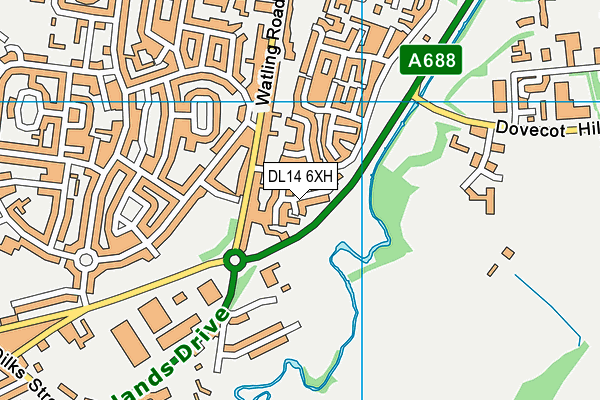 DL14 6XH map - OS VectorMap District (Ordnance Survey) DL14 6XH map - OS VectorMap District (Ordnance Survey)