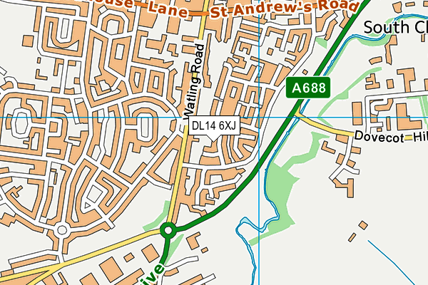 DL14 6XJ map - OS VectorMap District (Ordnance Survey) DL14 6XJ map - OS VectorMap District (Ordnance Survey)