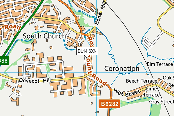 DL14 6XN map - OS VectorMap District (Ordnance Survey) DL14 6XN map - OS VectorMap District (Ordnance Survey)
