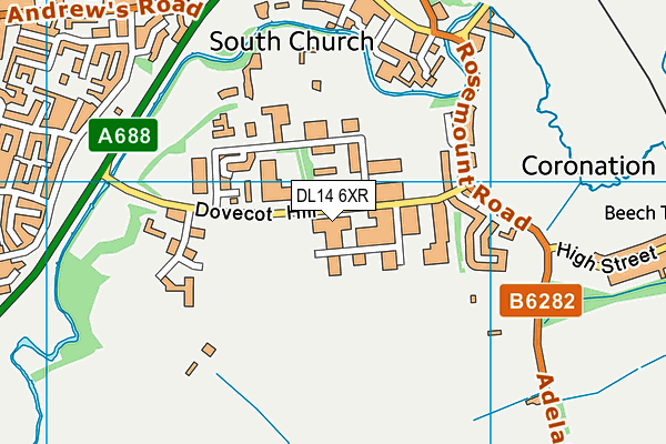 DL14 6XR map - OS VectorMap District (Ordnance Survey) DL14 6XR map - OS VectorMap District (Ordnance Survey)