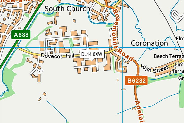 DL14 6XW map - OS VectorMap District (Ordnance Survey) DL14 6XW map - OS VectorMap District (Ordnance Survey)