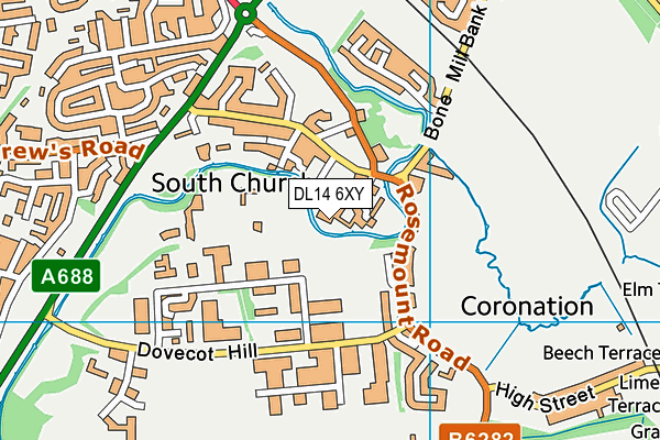 DL14 6XY map - OS VectorMap District (Ordnance Survey) DL14 6XY map - OS VectorMap District (Ordnance Survey)