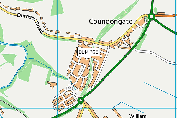 DL14 7GE map - OS VectorMap District (Ordnance Survey) DL14 7GE map - OS VectorMap District (Ordnance Survey)