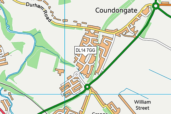 DL14 7GG map - OS VectorMap District (Ordnance Survey) DL14 7GG map - OS VectorMap District (Ordnance Survey)