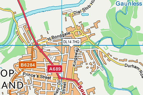 DL14 7HQ map - OS VectorMap District (Ordnance Survey) DL14 7HQ map - OS VectorMap District (Ordnance Survey)