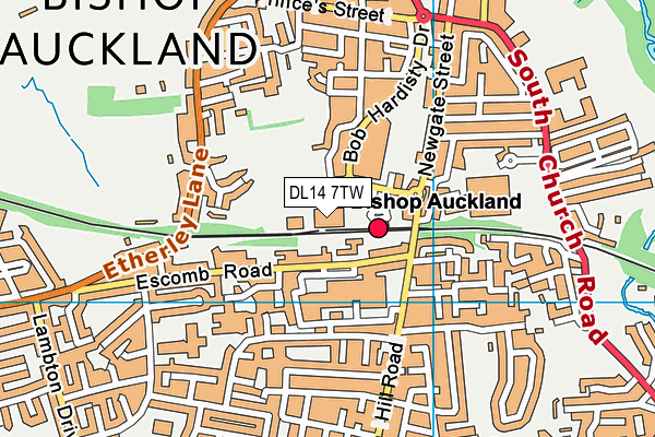 DL14 7TW map - OS VectorMap District (Ordnance Survey) DL14 7TW map - OS VectorMap District (Ordnance Survey)