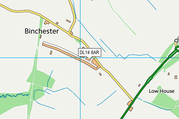 DL14 8AR map - OS VectorMap District (Ordnance Survey) DL14 8AR map - OS VectorMap District (Ordnance Survey)