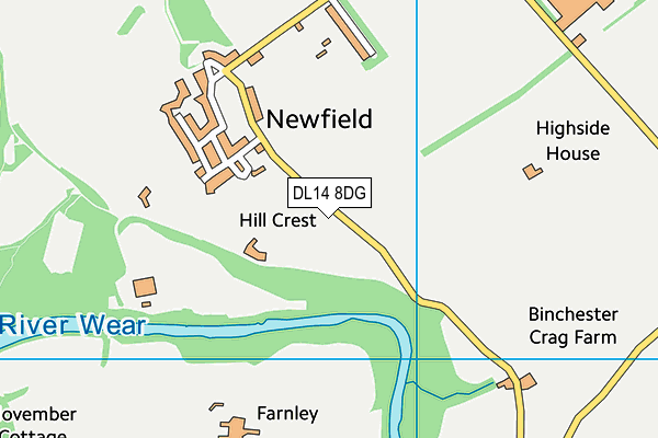DL14 8DG map - OS VectorMap District (Ordnance Survey) DL14 8DG map - OS VectorMap District (Ordnance Survey)