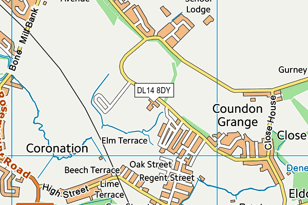 DL14 8DY map - OS VectorMap District (Ordnance Survey) DL14 8DY map - OS VectorMap District (Ordnance Survey)