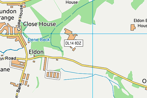 DL14 8DZ map - OS VectorMap District (Ordnance Survey) DL14 8DZ map - OS VectorMap District (Ordnance Survey)