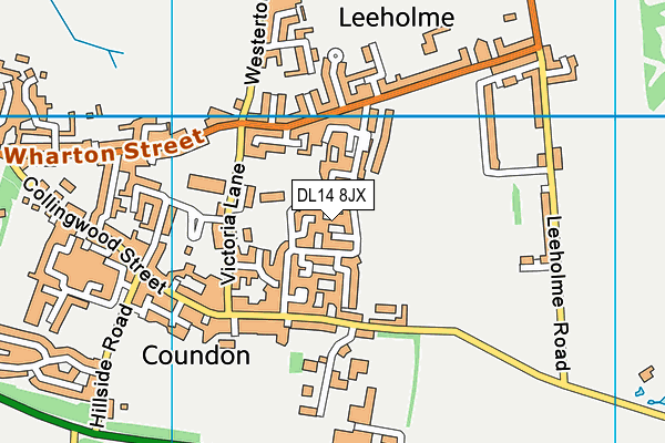 DL14 8JX map - OS VectorMap District (Ordnance Survey) DL14 8JX map - OS VectorMap District (Ordnance Survey)
