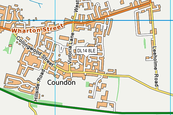 DL14 8LE map - OS VectorMap District (Ordnance Survey) DL14 8LE map - OS VectorMap District (Ordnance Survey)
