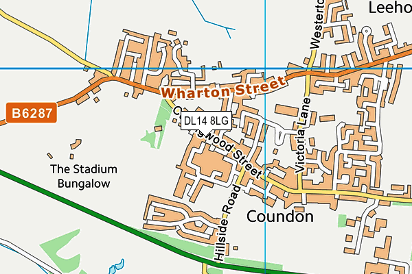 DL14 8LG map - OS VectorMap District (Ordnance Survey)