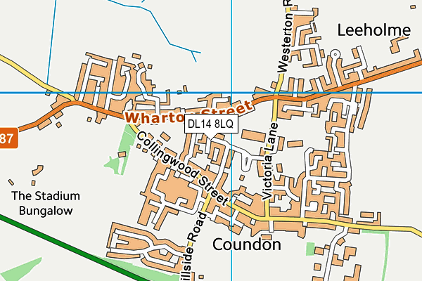 DL14 8LQ map - OS VectorMap District (Ordnance Survey) DL14 8LQ map - OS VectorMap District (Ordnance Survey)