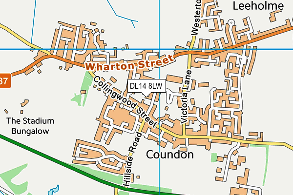 DL14 8LW map - OS VectorMap District (Ordnance Survey) DL14 8LW map - OS VectorMap District (Ordnance Survey)