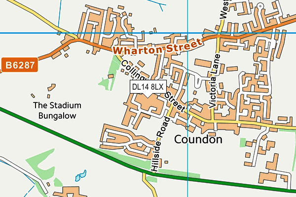 DL14 8LX map - OS VectorMap District (Ordnance Survey) DL14 8LX map - OS VectorMap District (Ordnance Survey)