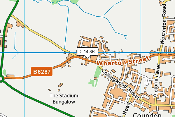 DL14 8PJ map - OS VectorMap District (Ordnance Survey)