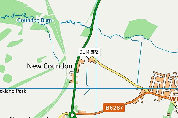 DL14 8PZ map - OS VectorMap District (Ordnance Survey)